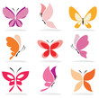 set of butterfly icons
