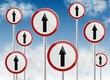 Illustration: direction traffic signs direction traffic signs