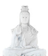 white jade stone carving Kuan Yin statue