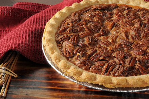 Photo: Pecan pie close up Pecan pie close up