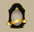 Dark and gold label vector