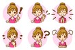 女性　表情　アイコン