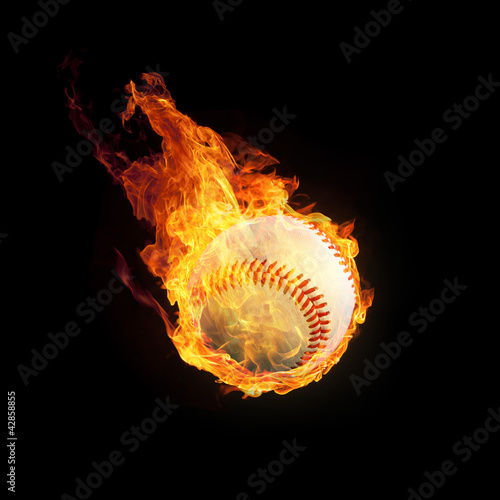 Illustration: Baseball in Flammen 3D Baseball in Flammen 3D