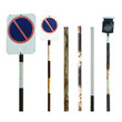 Old traffic sign and pole collections