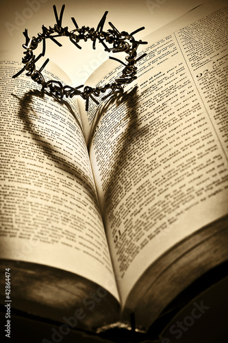 Photo: Crown of Thorns and the Holy Bible Crown of Thorns and the Holy Bible