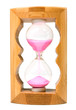 Pink sandglass isolated on white