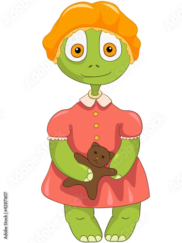Vector: Funny Turtle. Baby Girl. Funny Turtle. Baby Girl.