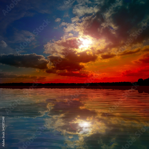 Photo: lake at the sunset lake at the sunset
