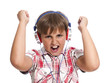 Photo: portrait of a nice boy with headphones portrait of a nice boy with headphones