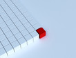 Single red cube standing out
