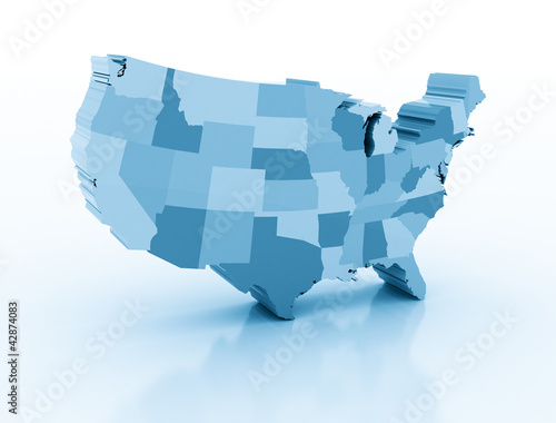 Illustration: United states of ameria 3d map United states of ameria 3d map