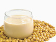 soymilk with soybeans