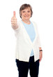 Photo: Smiling old lady showing thumbs up gesture Smiling old lady showing thumbs up gesture