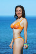 Glamour babe on the beach