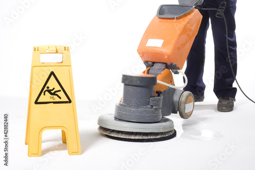 Photo: cleaning floor with machine cleaning floor with machine
