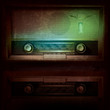 abstract music background with retro radio