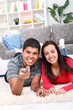 Photo: cute couple watching TV cute couple watching TV