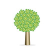 Albero astratto con fiori.