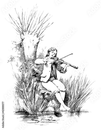 Illustration: Romantic Violinist Romantic Violinist