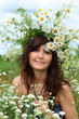 Portrait of the beautiful girl  in diadem of wildflowers