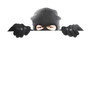 Photo: Isolated robber hiding behind a empty white sign Isolated robber hiding behind a empty white sign