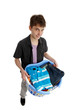 Photo: Teenager holding a basket of laundry Teenager holding a basket of laundry