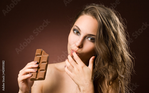 Photo: Sensual chocolate girl. Sensual chocolate girl.