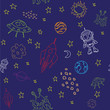Vector: Seamless outer space pattern Seamless outer space pattern