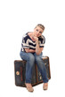 Photo: Pretty young woman apprehensive about her travels Pretty young woman apprehensive about her travels