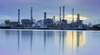 Landscape of river and oil refinery factory
