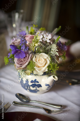 Photo: flower bouquet in a teapot flower bouquet in a teapot