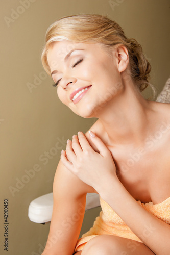 Photo: beautiful woman in spa salon beautiful woman in spa salon