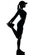 Foto: woman runner jogger stretching warm up woman runner jogger stretching warm up