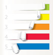 Set of paper curl from less to more.