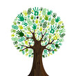 Vector: Go green hands collaborative tree Go green hands collaborative tree