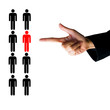 Female hand choice a person