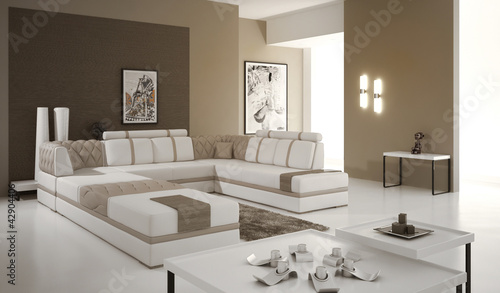 Illustration: Modern Luxury Loft / Apartment Architecture Interior Modern Luxury Loft / Apartment Architecture Interior