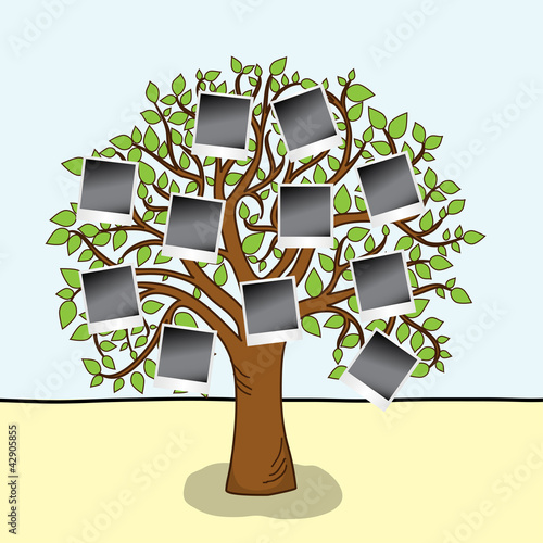 Vector: Family album. Tree with frames for your photos. Family album. Tree with frames for your photos.