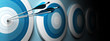 many blue targets and three arrows