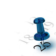 blue thumbtack on the number 25, design element