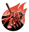 Devil Demon With Trident Pitchfork