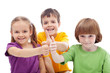 Friends forever - kids showing thumbs up signs