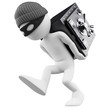 3D white people. Bank robber