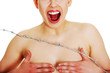 Foto: Breast pain concept Breast pain concept