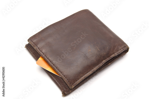 Foto: Brown wallet and credit card Brown wallet and credit card