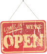 Vector: vintage Open Sign Hanging, isolated On White Background vintage Open Sign Hanging, isolated On White Background