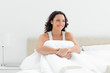 Happy in her white sheets