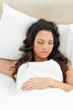 Close-up of a lovely brunette sleeping