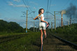 on railway tracks