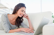Beaming student on a video chat